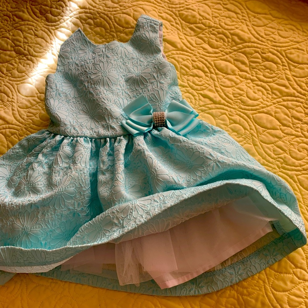 Beautiful toddler pastel aqua party dress